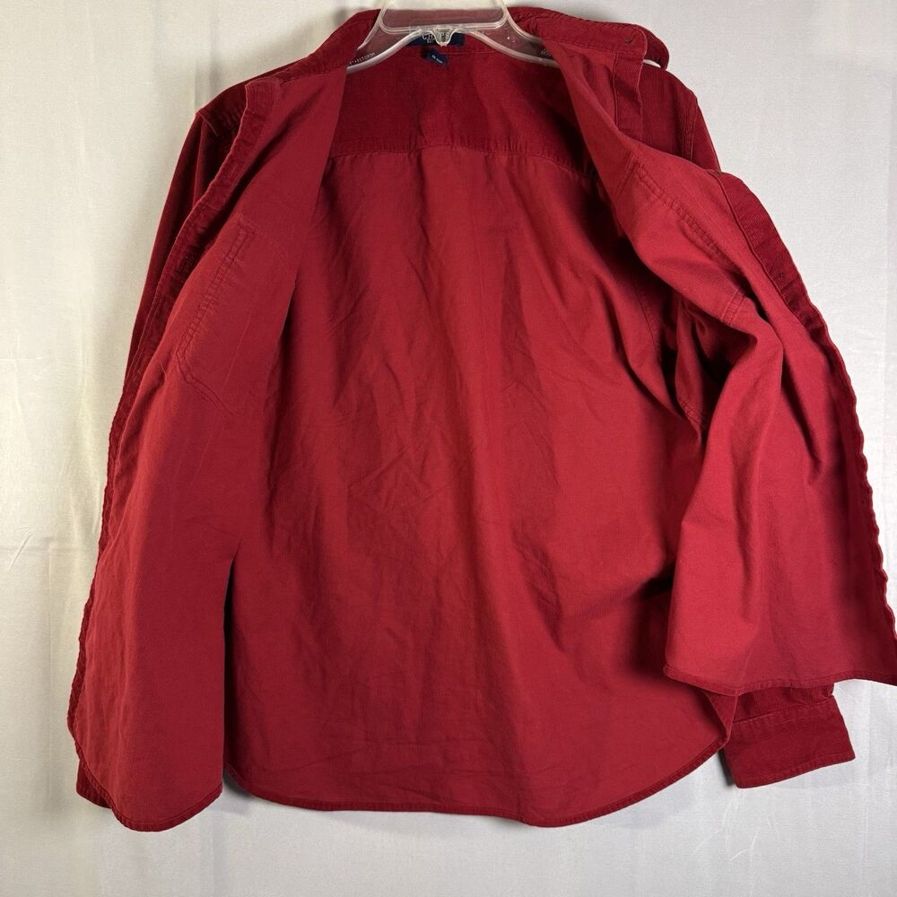 Chaps Women's Shirt XL Red Corduroy Long Sleeve Button Front Work Outdoor Casual - Picture 5 of 8